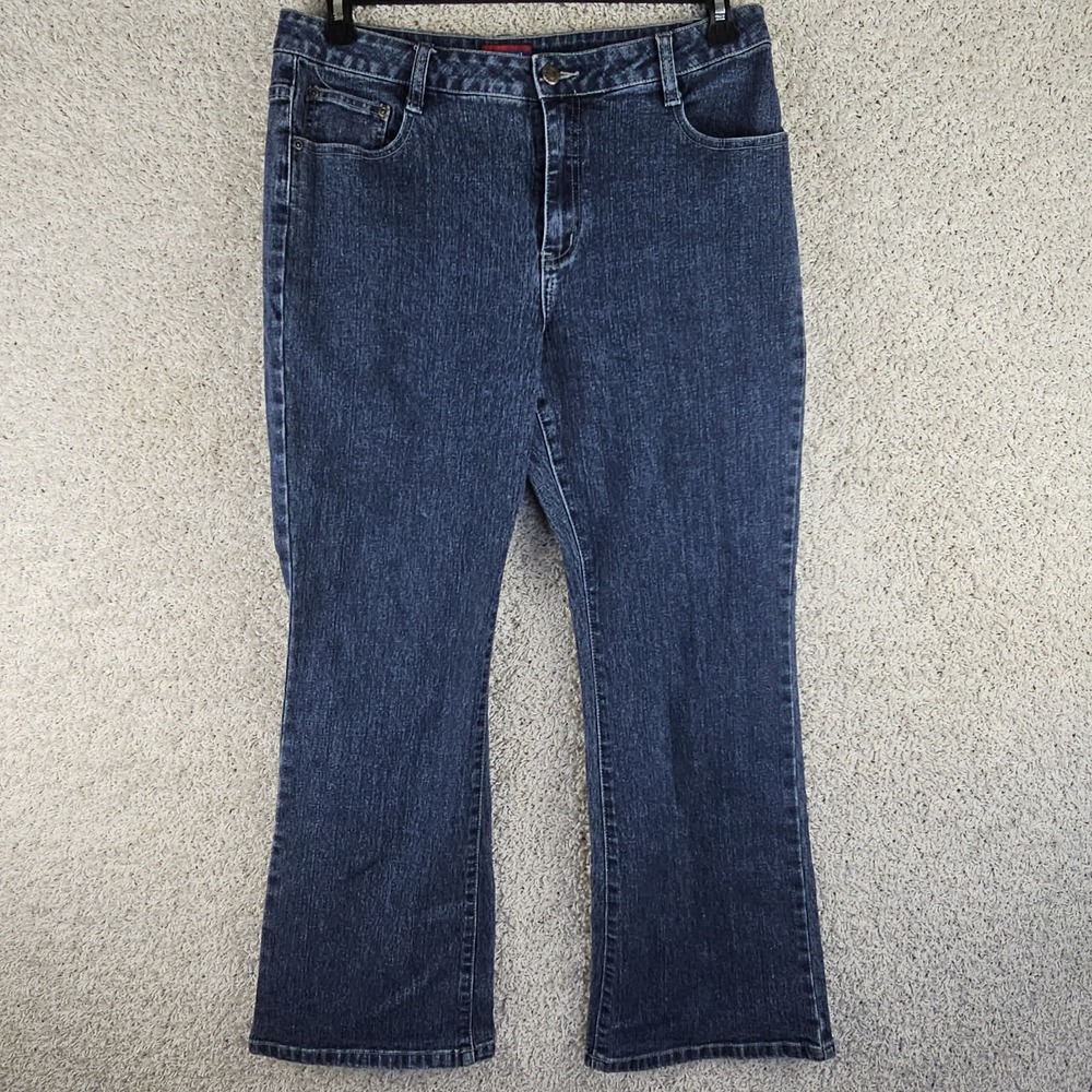 Westport‎ Bootcut Jeans Womens 34x28 Blue Dark Wash Denim Casual